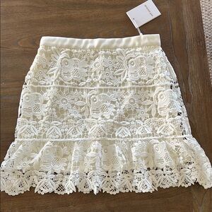 Self Portrait Cream Lace Skirt NWT
